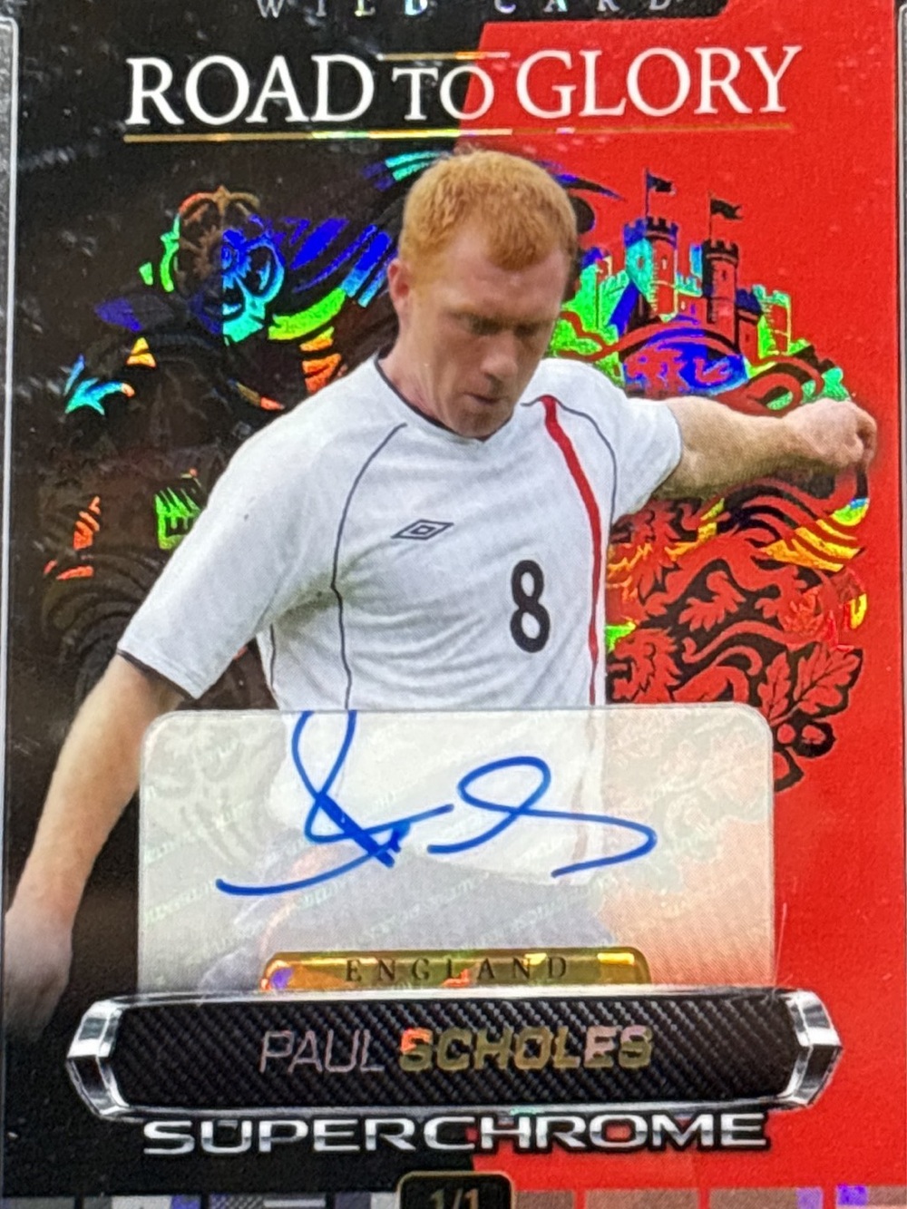 Wild Card Road to Glory Paul Scholes Superchrome Autograph Card - LE 1/1